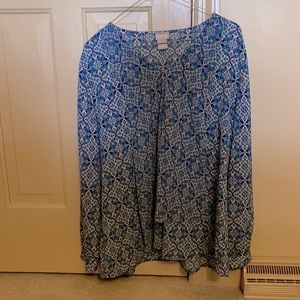 Top with matching front overlay to help camouflage the tummy.